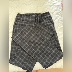 Ann Taylor Factory Black and Gray Plaid Trousers
